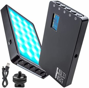 LED RGB 小型 LEDビデオライト 薄型 カメラ照明 撮影用 物撮り ライト Weeylite USB充電式 卓上照明 ポケットライト 3000mAh 2500K~8500K