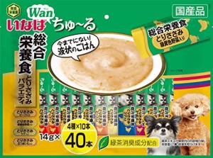 いなば 犬用おやつ ちゅ~る 総合栄養食 とりささみバラエティ 14グラム (x 40)