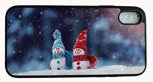 iPhone X/XSクリスマス オリジナルケース雪だるま強化ガラス＆タッチペン付き359-3-04