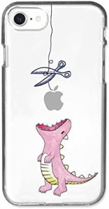 [AKAN] iPhone SE (第3世代 / 2022年) ケース ソフト クリアケース はらぺこザウルス ピンク (エイカン) アイフォン カバー 落下防止 ス