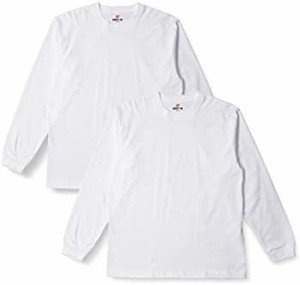 [ヘインズ] ビーフィー ロングスリーブ Tシャツ ロンT 長袖 2枚組 BEEFY-T 綿100% 肉厚生地 無地 H5186-2 メンズ