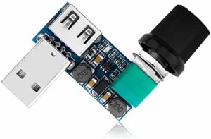 Aideepen USBファン無段階速度コントローラーDC 5Vミニ回転制御ポテンショメータ スピードレギュレーター変速スイッチ スピードコントロ