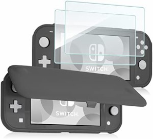 ProCase Switch Lite フリップケース [ガラス２枚付き] スリム クリアソフトTPU カバー 耐衝撃 保護カバー 対応機種： Switch Lite 2019 