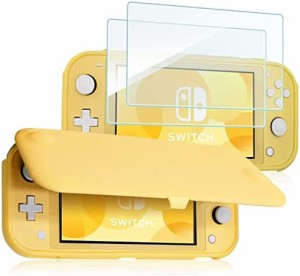 ProCase Switch Lite フリップケース　[ガラス２枚付き]　スリム クリアソフトTPU カバー 耐衝撃　保護カバー　対応機種： Switch Lite 2