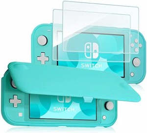 ProCase Switch Lite フリップケース　[ガラス２枚付き]　スリム クリアソフトTPU カバー 耐衝撃　保護カバー　対応機種： Switch Lite 2