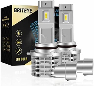 Briteye(まぶしい) HB4 LEDヘッドライト 車検対応 6500K 9006 LEDバルブ 車用 一体型 6500K ホワイト CREEチップ搭載 ファンレス (2個入)