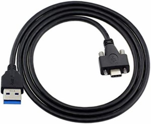 Cablecc USB 3.1 Type-Cデュアルスクリューロック、標準USB3.0データケーブル2mパネルマウントタイプ