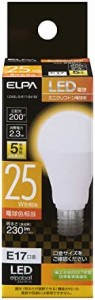 エルパ LED電球 ミニクリプトン球形 口金E17 25W形 電球色 5年保証 LDA2L-G-E17-G4102