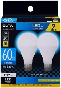 エルパ LED電球 2個セット ミニクリプトン球形 口金E17 60W形 昼光色 5年保証 LDA7D-G-E17-G4105-2P