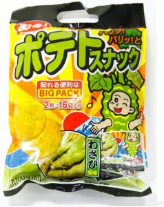 かとう製菓 ポテトスナックわさび風味Bigpack 小袋16入り