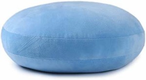 抱き枕 マシュマロ ラウンドクッション もちもちクッション もっちり なめらか 丸型 直径40cm ブルー
