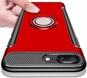 iPhone8 Plus 用 ケース iPhone7 Plus 用 ケース リング付き 耐衝撃 TPU クリア 車載対応ホルダー対応 軽量 薄型 指紋防止 全面保護 スク