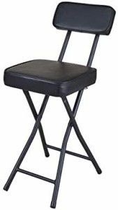 【BLKP】 パール金属 折りたたみ パイプチェア スクエア 限定 マット ブラック 高さ 73.5cm 背付 コンパクト 椅子 BLKP 黒 N-7730