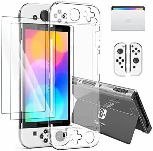 Switch 有機el カバー【2022 Switch有機Elモデル対応】XGIUINI Switch 有機el 保護ケース 分体式設計 Switch有機ELモデル クリア カバー