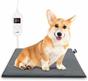 Pecute ペット ホットカーペット 5段温度調節 4段タイマー機能 猫 犬 小動物用 ヒーターマット ペットカーペット 厚手 Mサイズ 40*50cm 