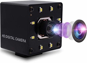 ELP オートフォーカス 4K USBカメラ 超小型ウェブカメラ 100度歪みのないレンズ カメラ 2160P 30FPS カメラ 白色光付きWebカメラ IMX415 