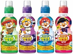 ポロロジュース２３５ｍｌ?４本セット（りんご味、ブルーベリー、いちご味、ミルク味）