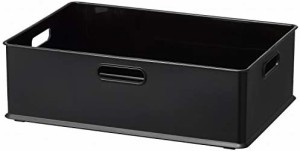サンカ インボックス 収納ボックス Mサイズ ブラック (幅38.9×奥行26.6×高さ12cm) カラーボックスにぴったりフィット 3方向取っ手付き 