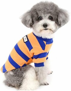 ZUNEA 犬服 秋冬 ニット セーター 小型犬 おしゃれ かわいい ストライプ コート ジャケット 暖かい 防寒 綿服 冬服 あたたかい tシャツ 