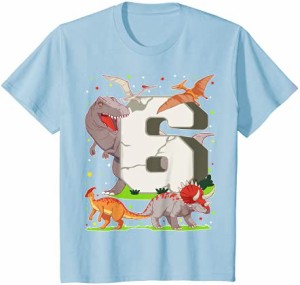 キッズ 6th Birthday Dinosaur 6歳の誕生日の男の子のギフト恐竜フィギュア6年目 Tシャツ