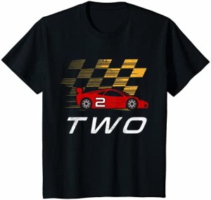 キッズ 2歳の誕生日のレースカーのギフトおかしい2歳の男の子 Tシャツ