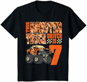 キッズ モンスタートラック7歳の誕生日パーティーシャツ7歳 Tシャツ