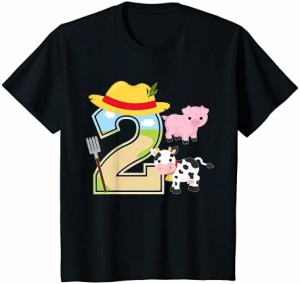 キッズ かわいい2歳の誕生日ファームのテーマ2歳の幼児 Tシャツ