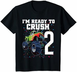 キッズ 男の子2歳の誕生日モンスタートラックの誕生日シャツ2歳 Tシャツ