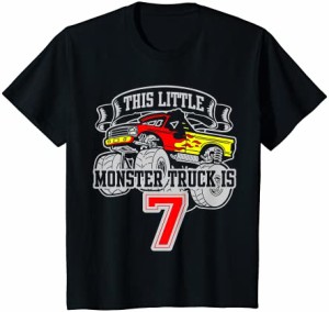 キッズ モンスタートラック7歳の誕生日このリトルモンスタートラック Tシャツ