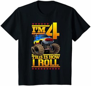 キッズ モンスタートラック4歳の誕生日4歳の誕生日プレゼント Tシャツ