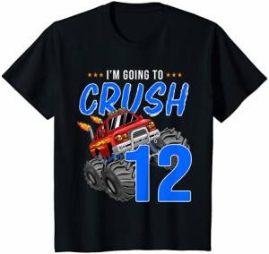 キッズ モンスタートラックバースデーシャツ12歳12歳のバースデーパーティー Tシャツ