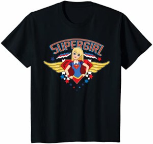 キッズ US DC KIDS SHG スーパーガール + ロゴ ヒップ フレーム入り 01色 - キッズ Tシャツ