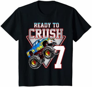 キッズ 男の子7歳の誕生日モンスタートラックの誕生日7歳の車 Tシャツ