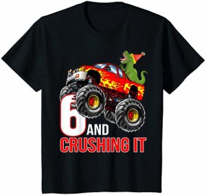 キッズ 男の子6歳の誕生日モンスタートラックの誕生日6歳の車 Tシャツ