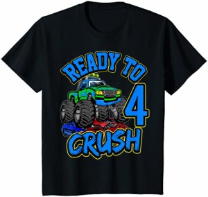 キッズ 男の子4歳の誕生日モンスタートラックの誕生日シャツ4歳 Tシャツ