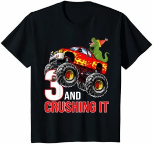 キッズ 男の子3歳の誕生日モンスタートラックの誕生日2歳の車 Tシャツ