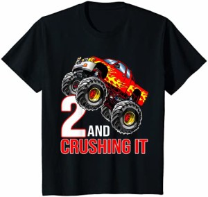 キッズ 男の子2歳の誕生日モンスタートラックの誕生日2歳の車 Tシャツ