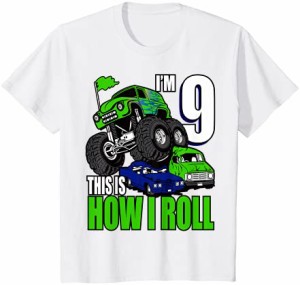 キッズ 9歳9歳の誕生日モンスタートラック9歳 Tシャツ