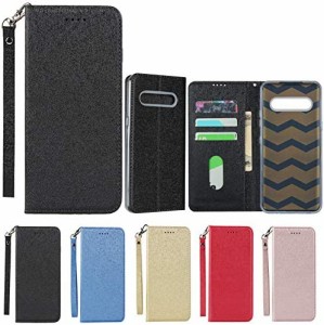 Eastwave LG V60 通用 ケース LgV60 ThinQ L-51A / A001LG ケース LG V 60 l51a Case 手帳型 ストラップ付き PU皮革 明るい色 内蔵マグネ