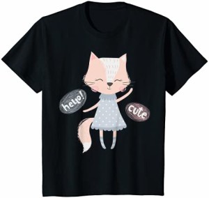 キッズ こんにちは: かわいいフォックスTシャツ Tシャツ