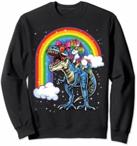 Unicorn Riding T rex, Dinosaur Boys Girls Kids Gift Men トレーナー