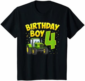 キッズ 4歳の男の子4歳の農場トラックトラクターパーティー Tシャツ