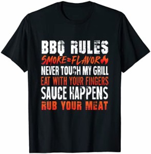 おかしいBBQルールはフレーバー指擦るあなたの肉と一緒に食べる=煙 Tシャツ