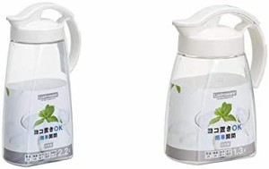 岩崎工業 日本製 冷水筒 LuStroware New スライドピッチャー 2.2L K-1264NW & 岩崎 冷水筒 ピッチャー 麦茶 ポット 日本製 耐熱 横置き 