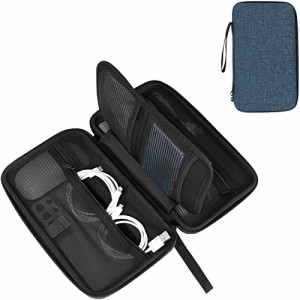 ProCase ガジェットポーチ、耐衝撃EVA材 PC周辺機器収納バッグ 小物入れ・アクセサリー管理、トラベルケース 手首付き ? ネービー