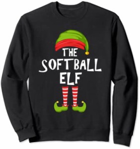 Softball Elf Matching Family Christmas Party Pajama Group トレーナー