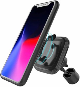 車載ホルダー マグネット 超強磁力 2in1 スマホホルダー 粘着ゲル吸盤＆エアコン吹き出し口式兼用 スマホスタンド 車 携帯ホルダー iphon