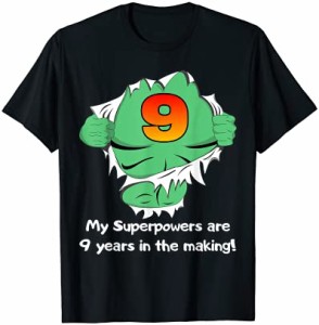 Cute Kids Superhero Birthday Gift For 9 Year Old Boys Outfit Tシャツ