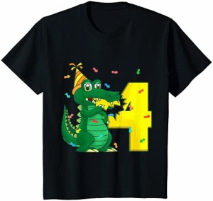 キッズ クロコダイル4歳誕生日 男の子 女の子 ギフト Tシャツ