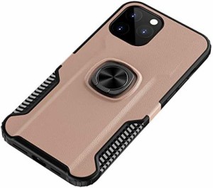 株式会社GLOW iPhone 12pro max リング付き ケース ピンクゴールド 強化ガラス＆タッチペン付き 400-02-05